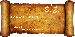 Dombai Erika névjegykártya